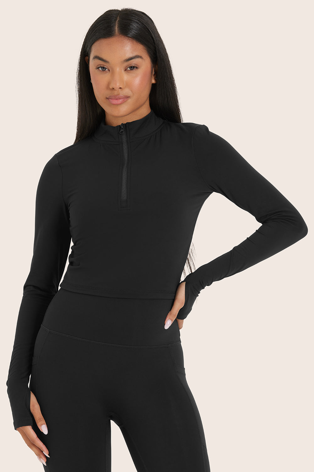 AIRLUXE BREATHE QUARTER ZIP - ONYX - Image 3