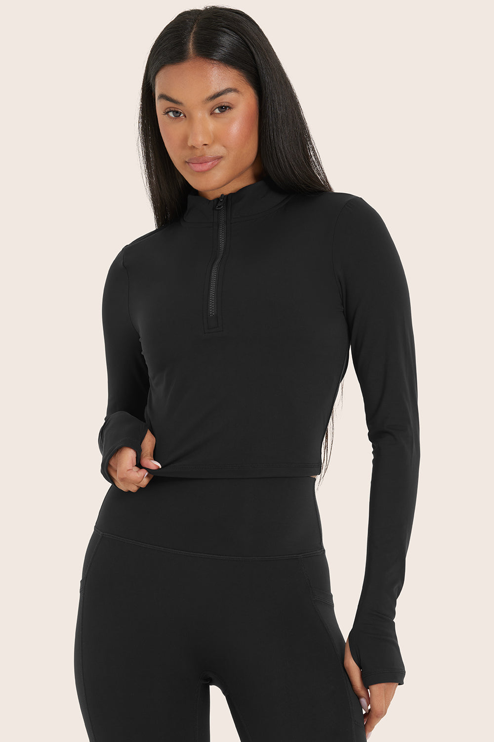 AIRLUXE BREATHE QUARTER ZIP - ONYX