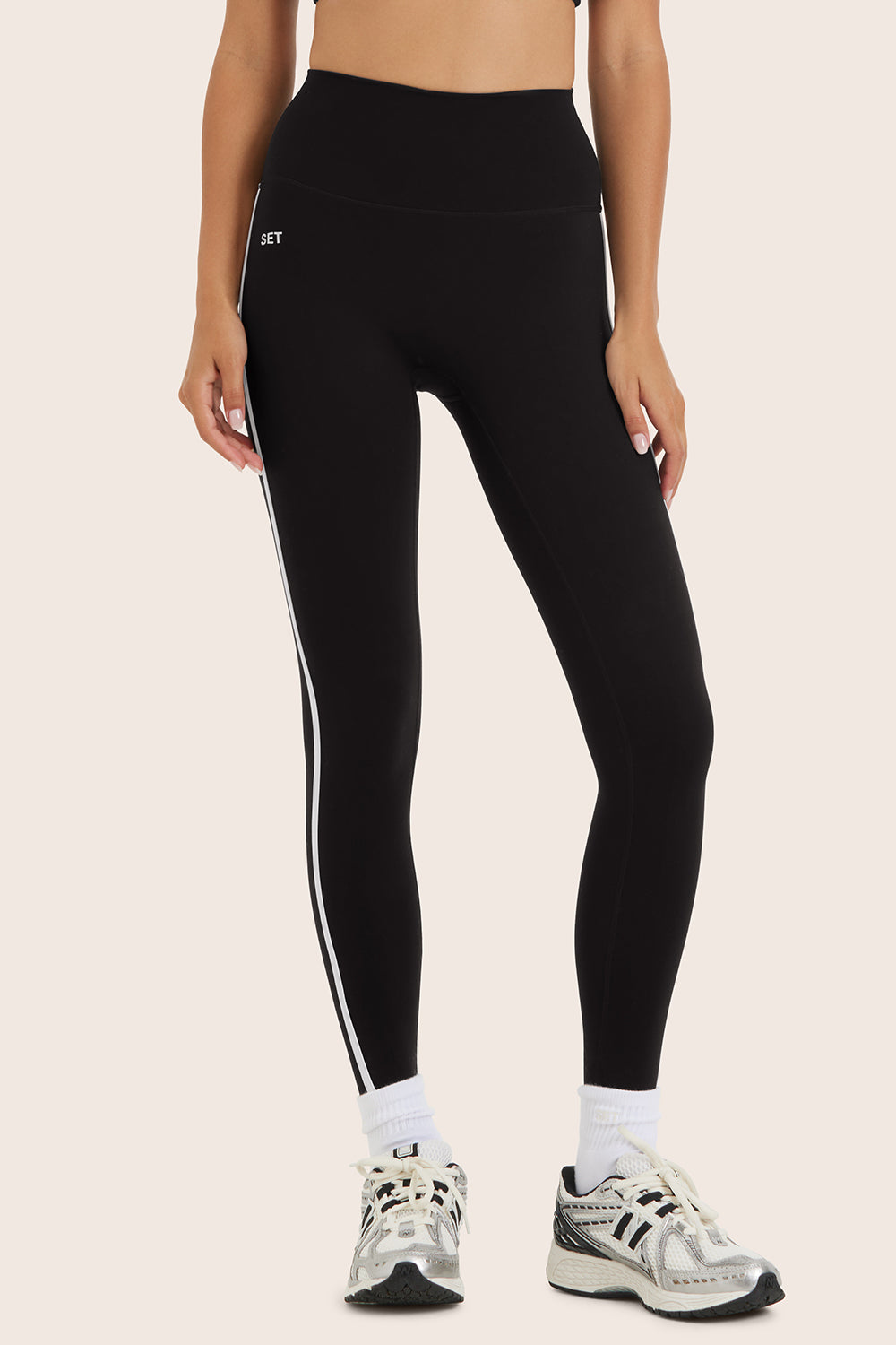 SPORTBODY® SPORTY HIGH-RISE STRIPE LEGGINGS - ORCA