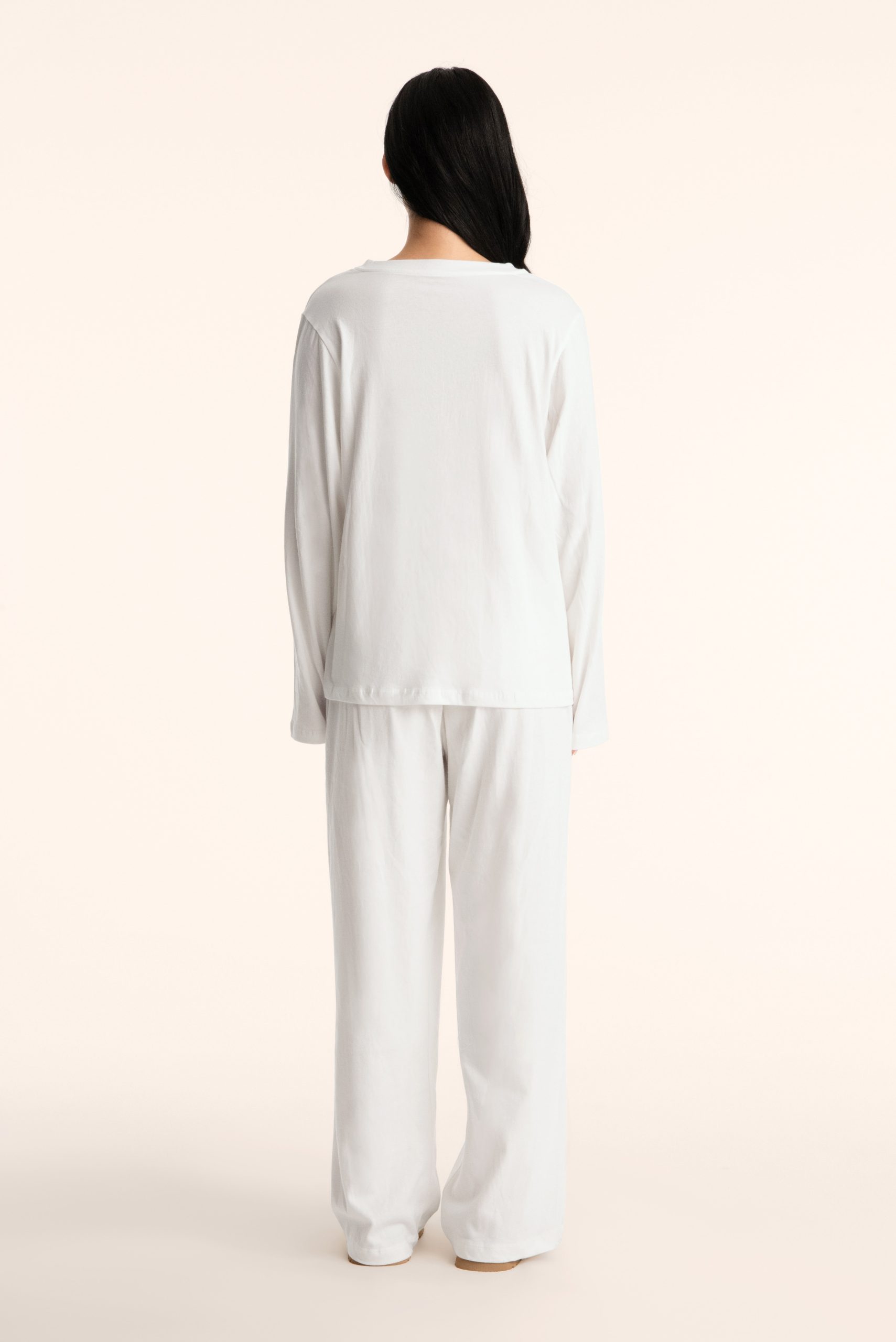 CLASSIC COTTON DAILY PARKE V-NECK LONG SLEEVE - SEASHELL - Image 5