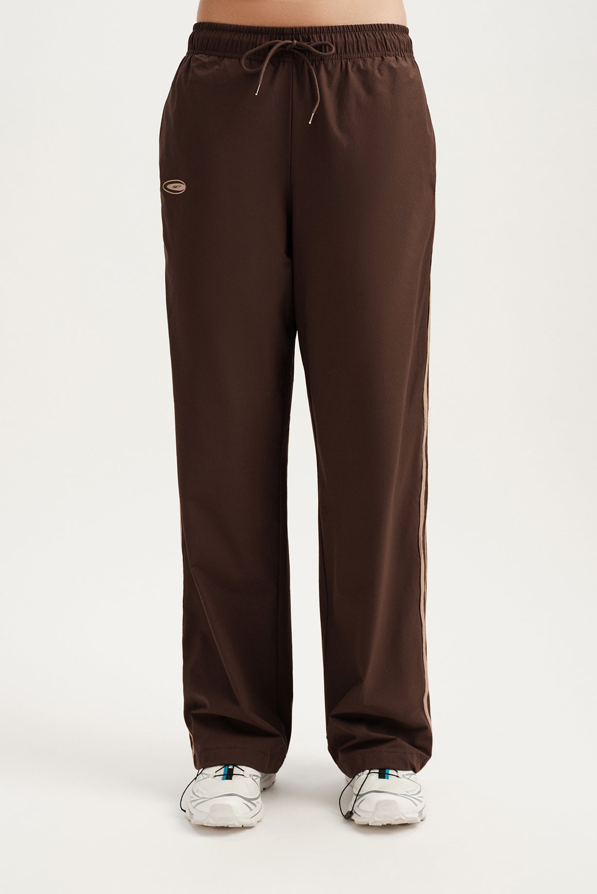 NYLON TRACK DRAWSTRING STRAIGHT LEG PANTS - ZION
