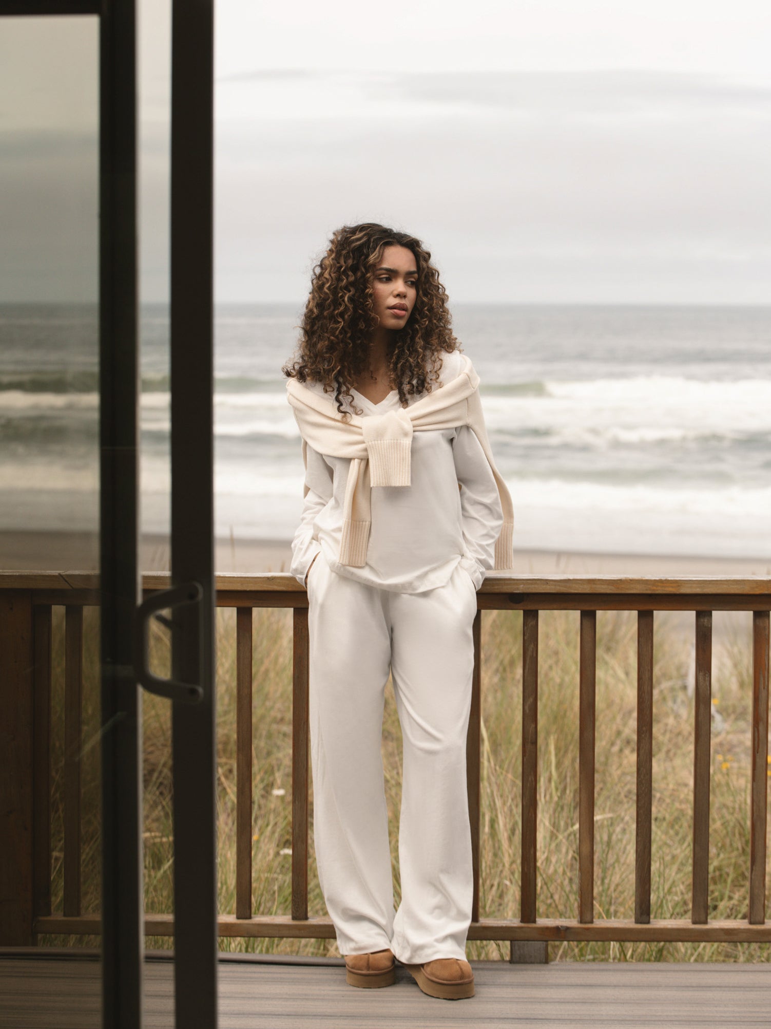 HEAVY COTTON EASY PARKE PANTS - SEASHELL - Image 2