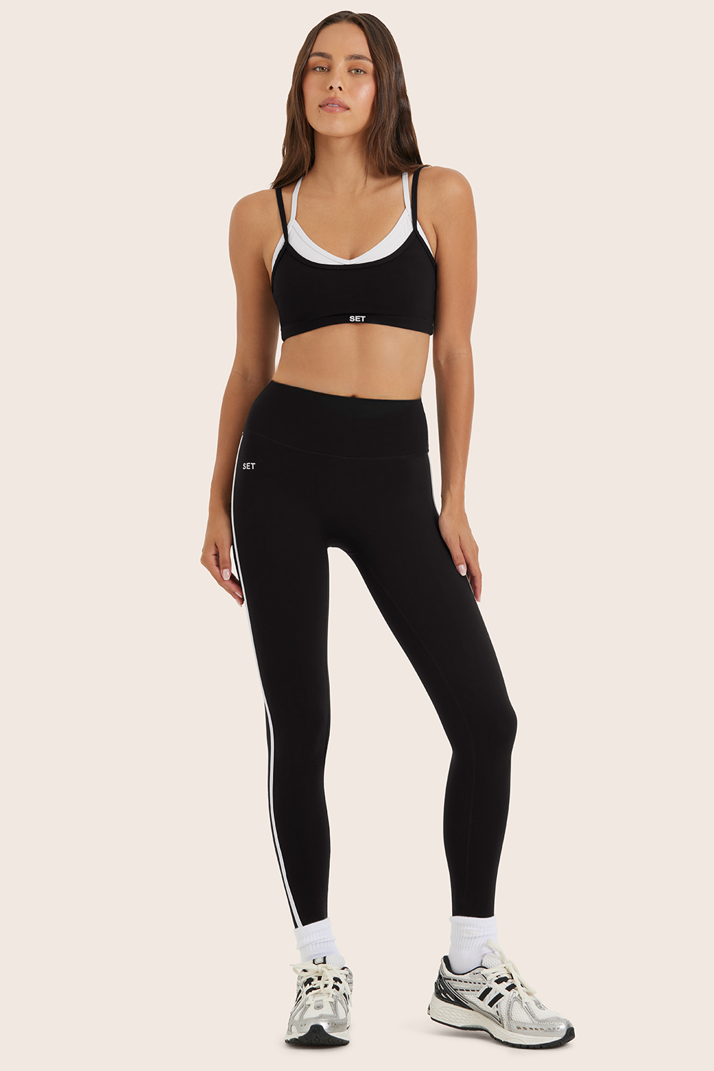SPORTBODY® SPORTY MID-RISE STRIPE LEGGINGS - ORCA - Image 2