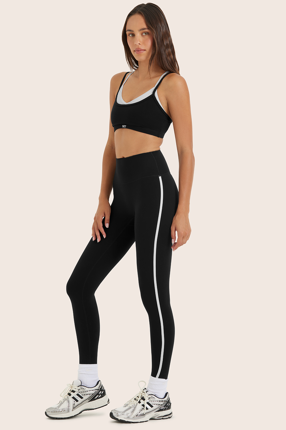 SPORTBODY® SPORTY MID-RISE STRIPE LEGGINGS - ORCA - Image 3